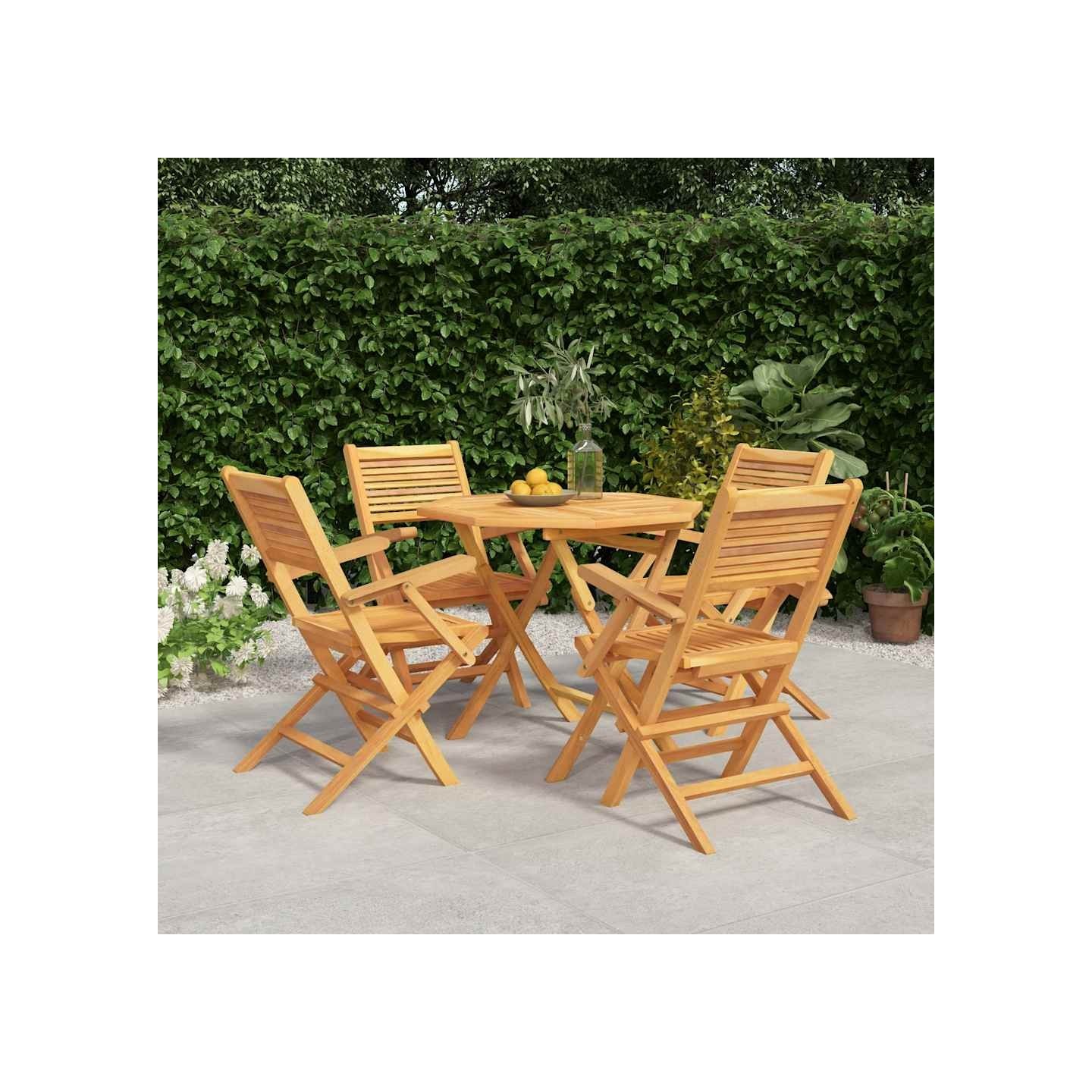 Ensemble à manger de jardin 5 pcs Bois de teck massif