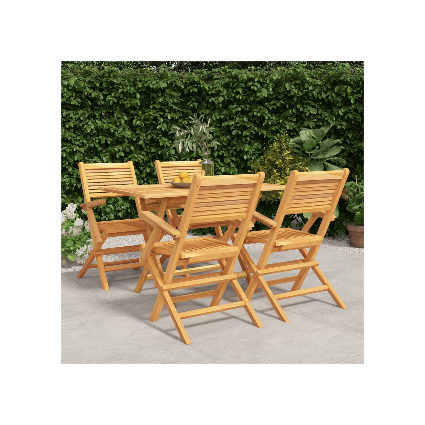 Ensemble à manger de jardin 5 pcs Bois de teck massif