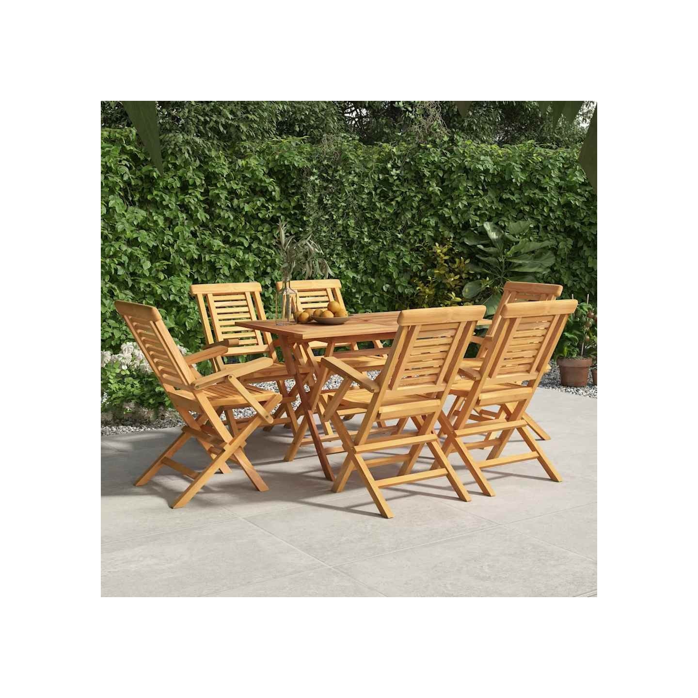 Chaises pliantes, lot de 6, 56 x 63 x 90 cm, en bois de teck massif