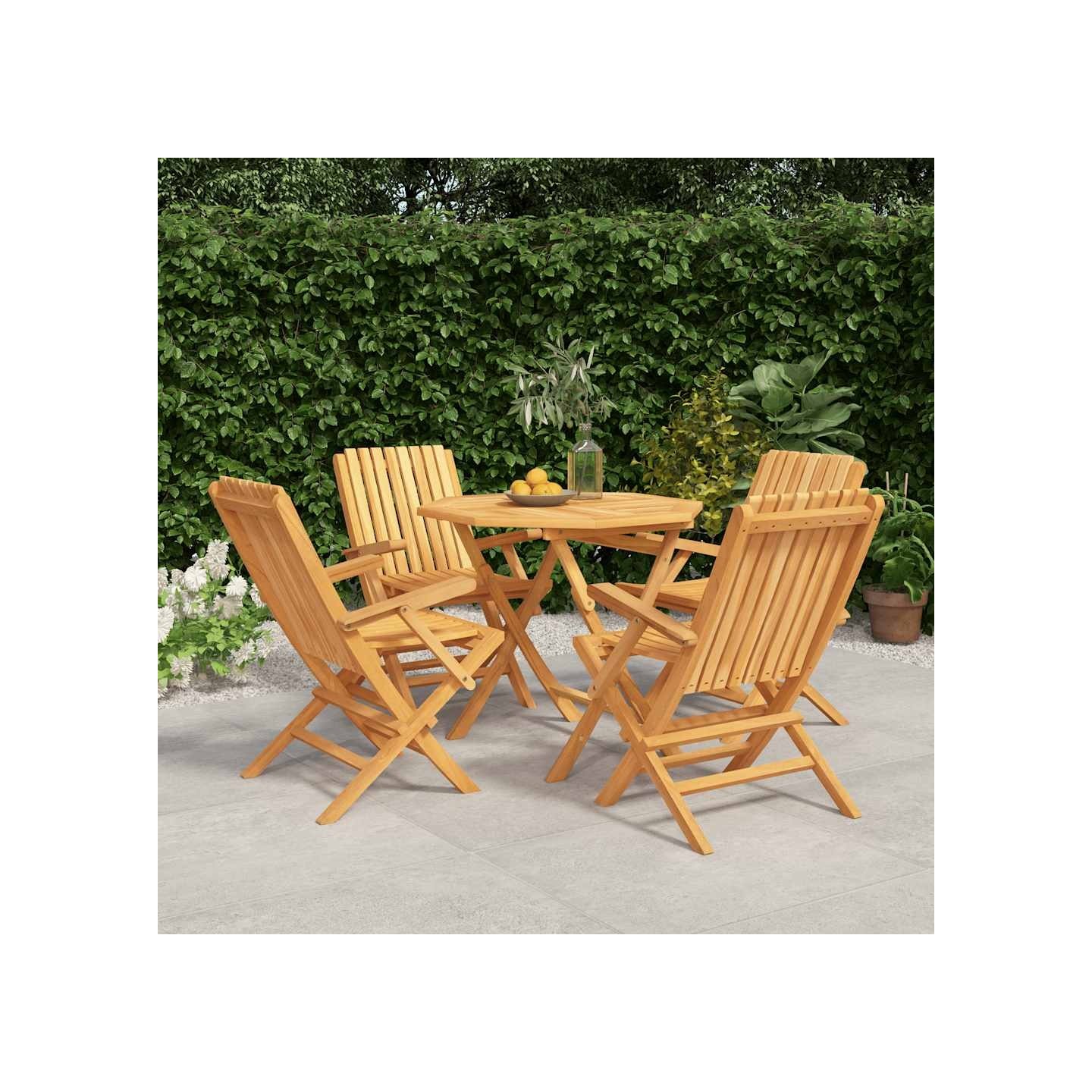 Ensemble à manger de jardin 5 pcs Bois de teck massif