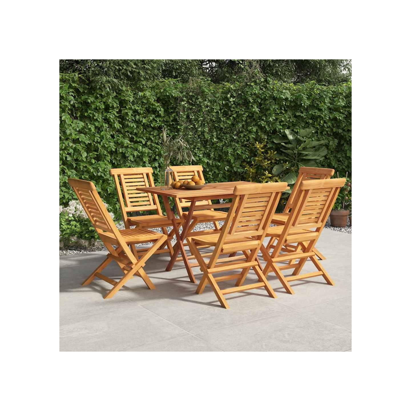 Chaises pliantes, lot de 6, 47 x 63 x 90 cm, en bois de teck massif