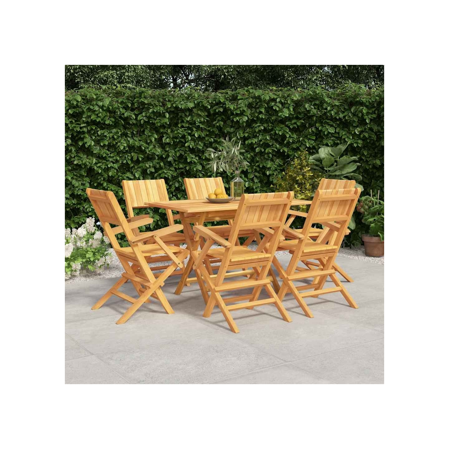 Ensemble à manger de jardin 7 pcs Bois de teck solide
