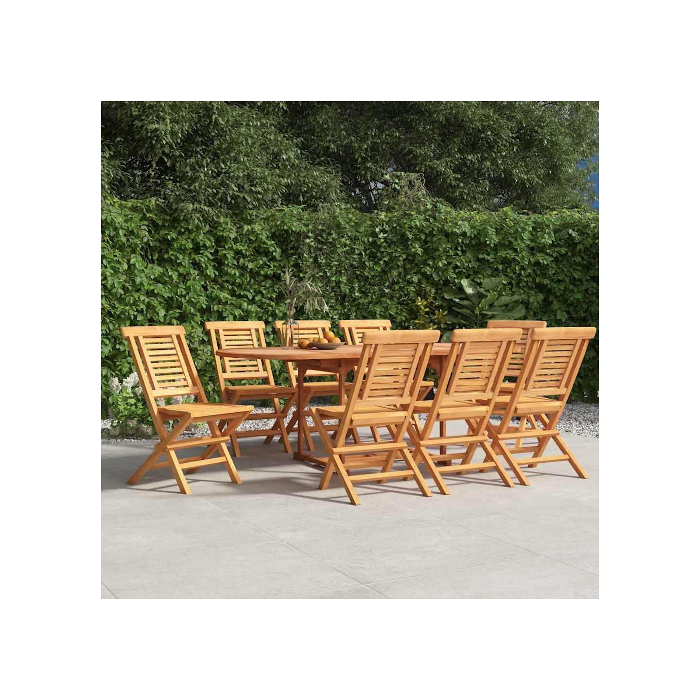 Chaises pliantes, lot de 8, 47 x 63 x 90 cm, en bois de teck massif