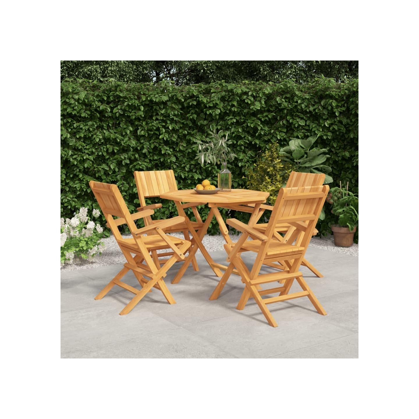 Ensemble à manger de jardin 5 pcs Bois de teck massif