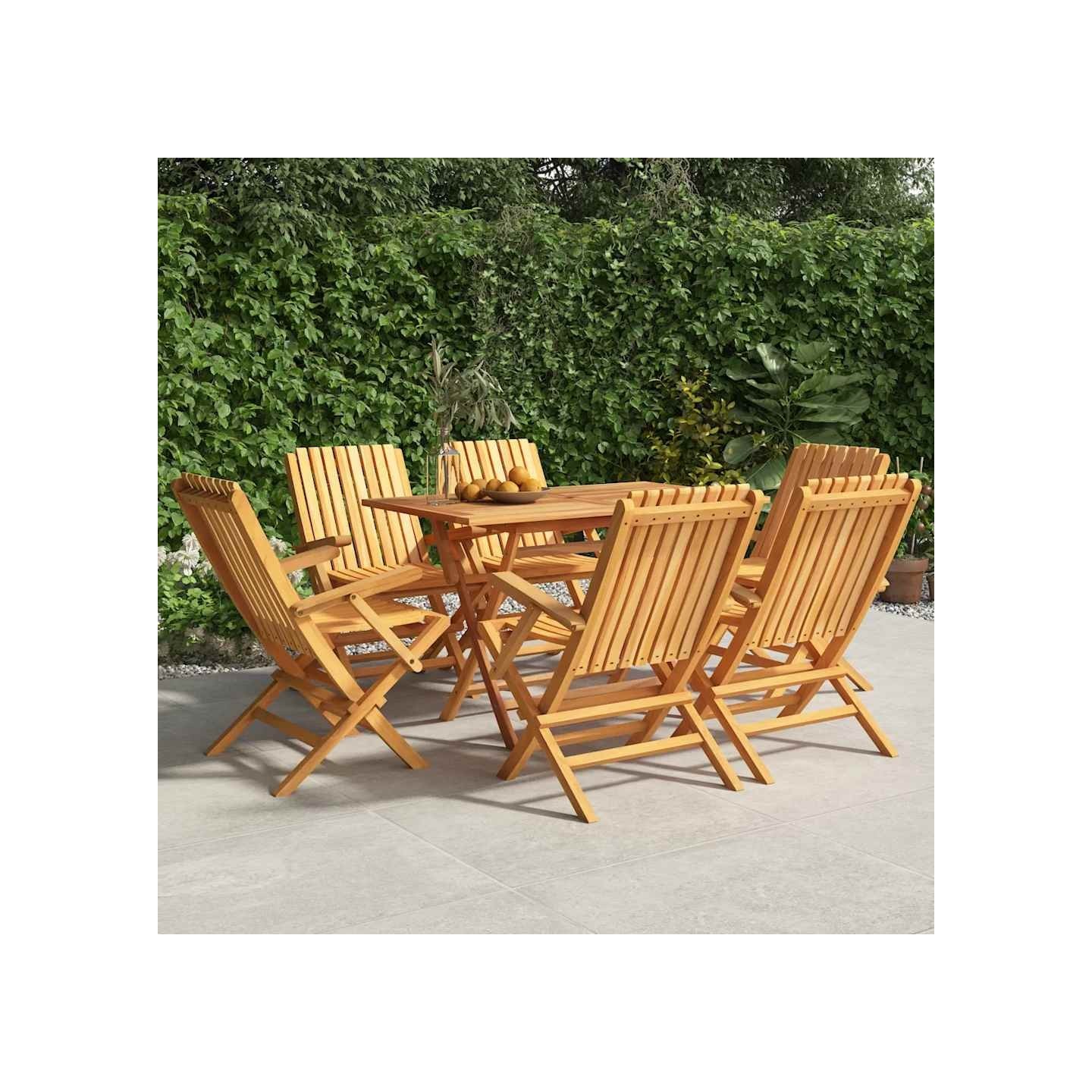 Chaises pliantes, lot de 6, 61 x 67 x 90 cm, en bois de teck massif