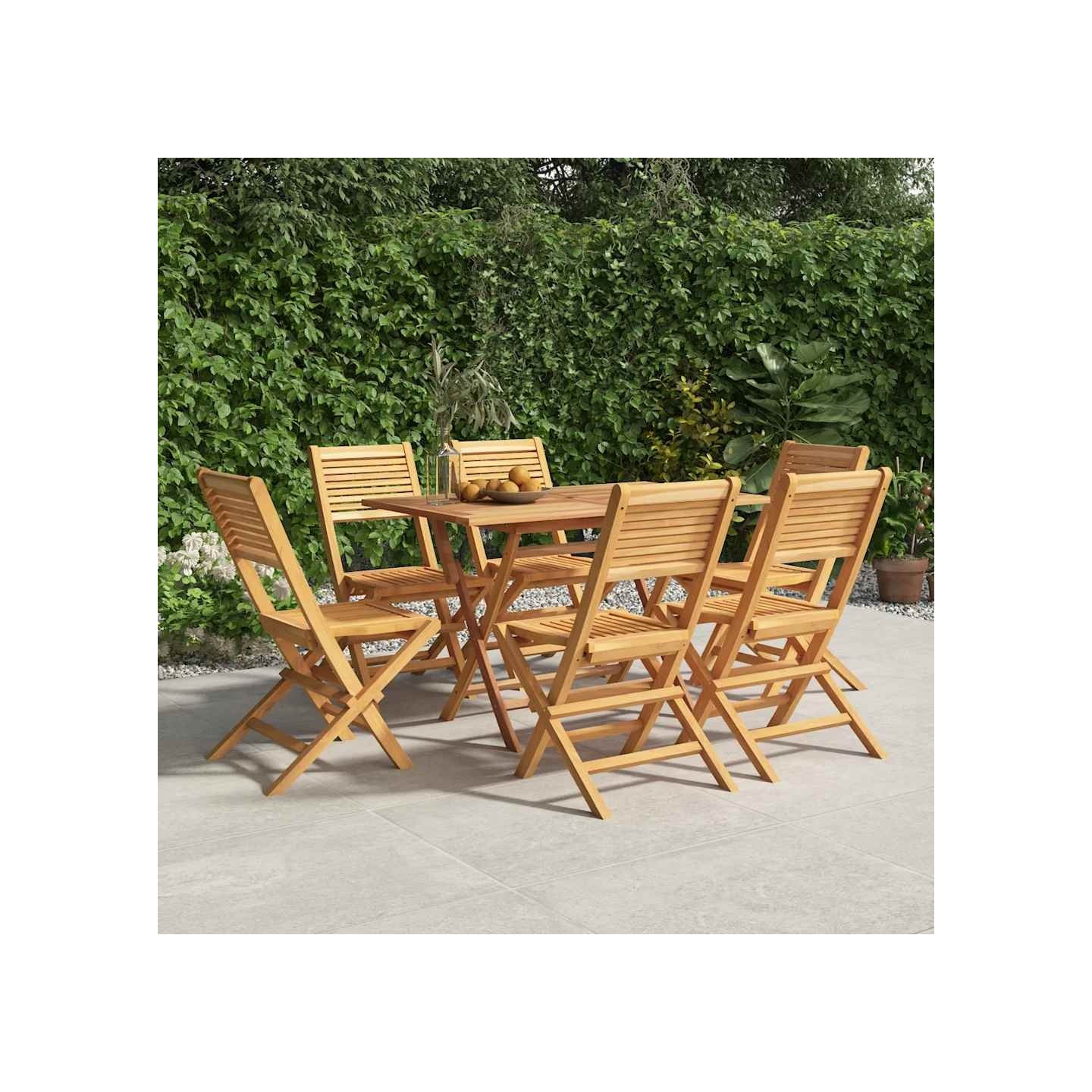 Chaises pliantes, lot de 6, 47 x 62 x 90 cm, en bois de teck massif