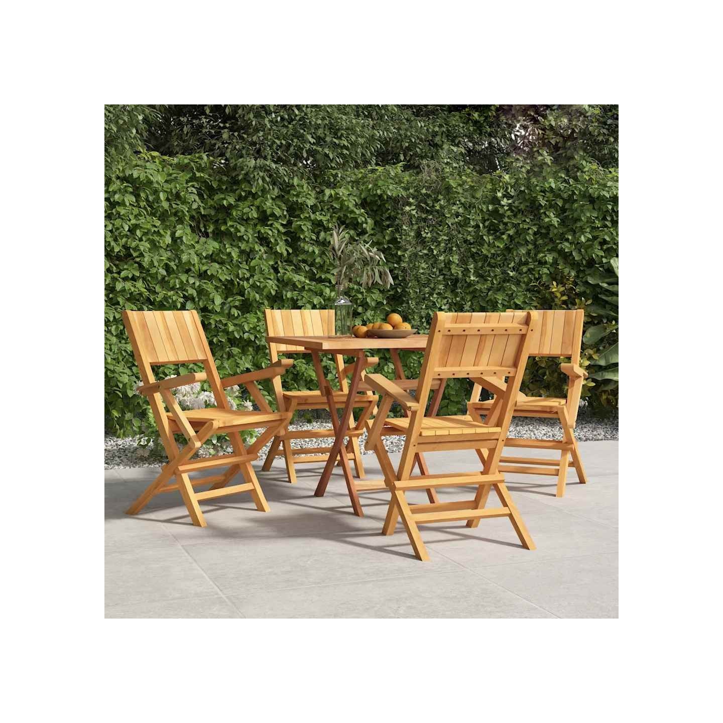 Chaises pliantes, lot de 4, 55 x 61 x 90 cm, en bois de teck massif