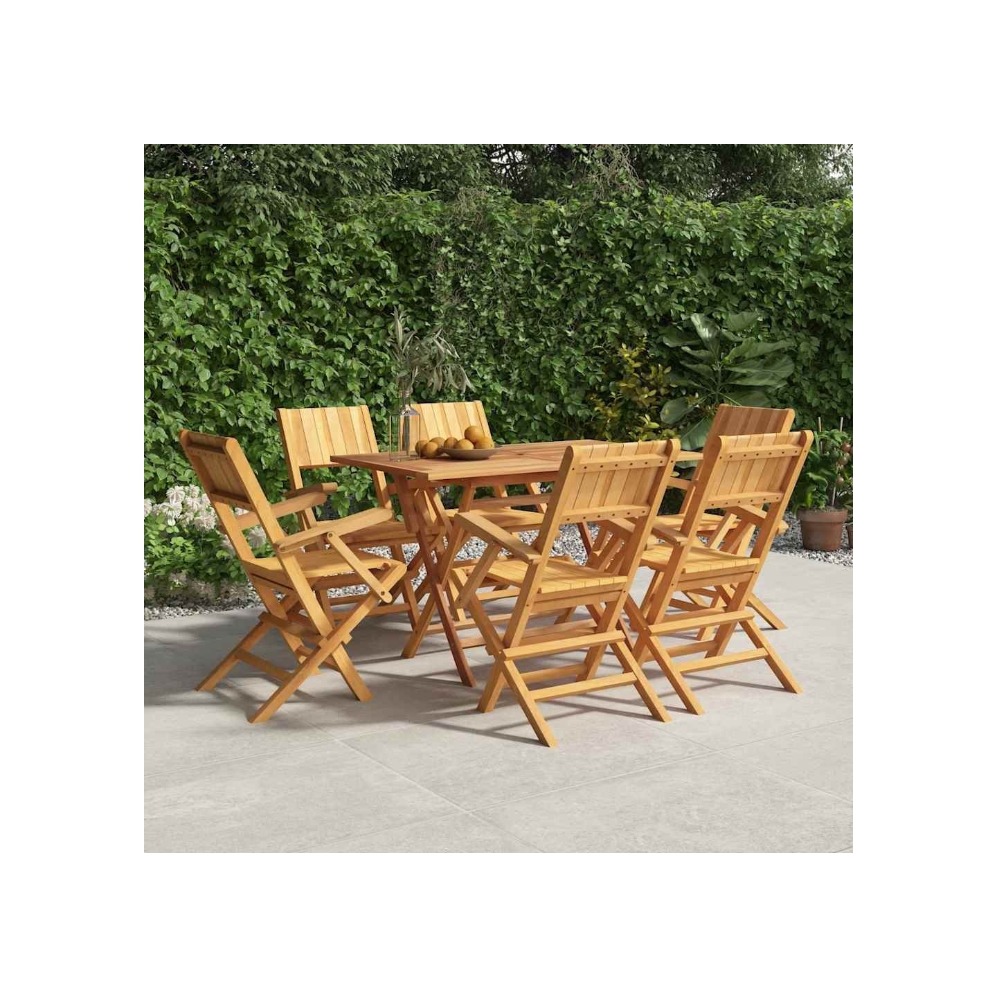 Chaises pliantes, lot de 6, 55 x 61 x 90 cm, en bois de teck massif