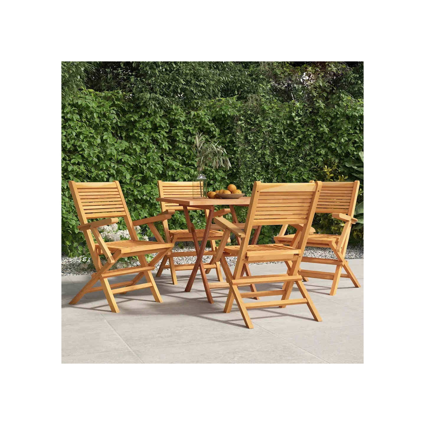Chaises pliantes, lot de 4, 55 x 62 x 90 cm, en bois de teck massif