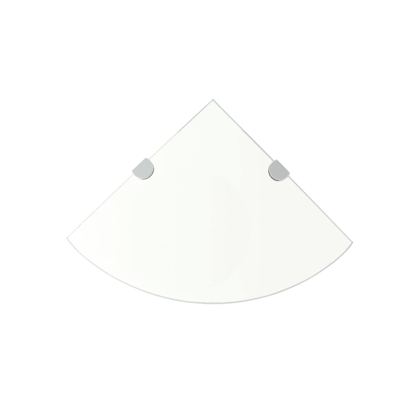 Étagère de coin + supports chromés Verre Transparent 25 x 25 cm