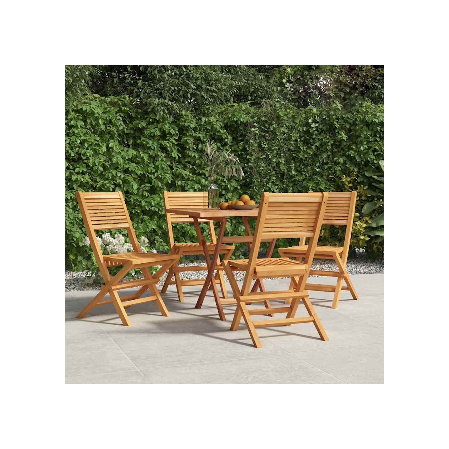Chaises pliantes, lot de 4, 47 x 62 x 90 cm, en bois de teck massif