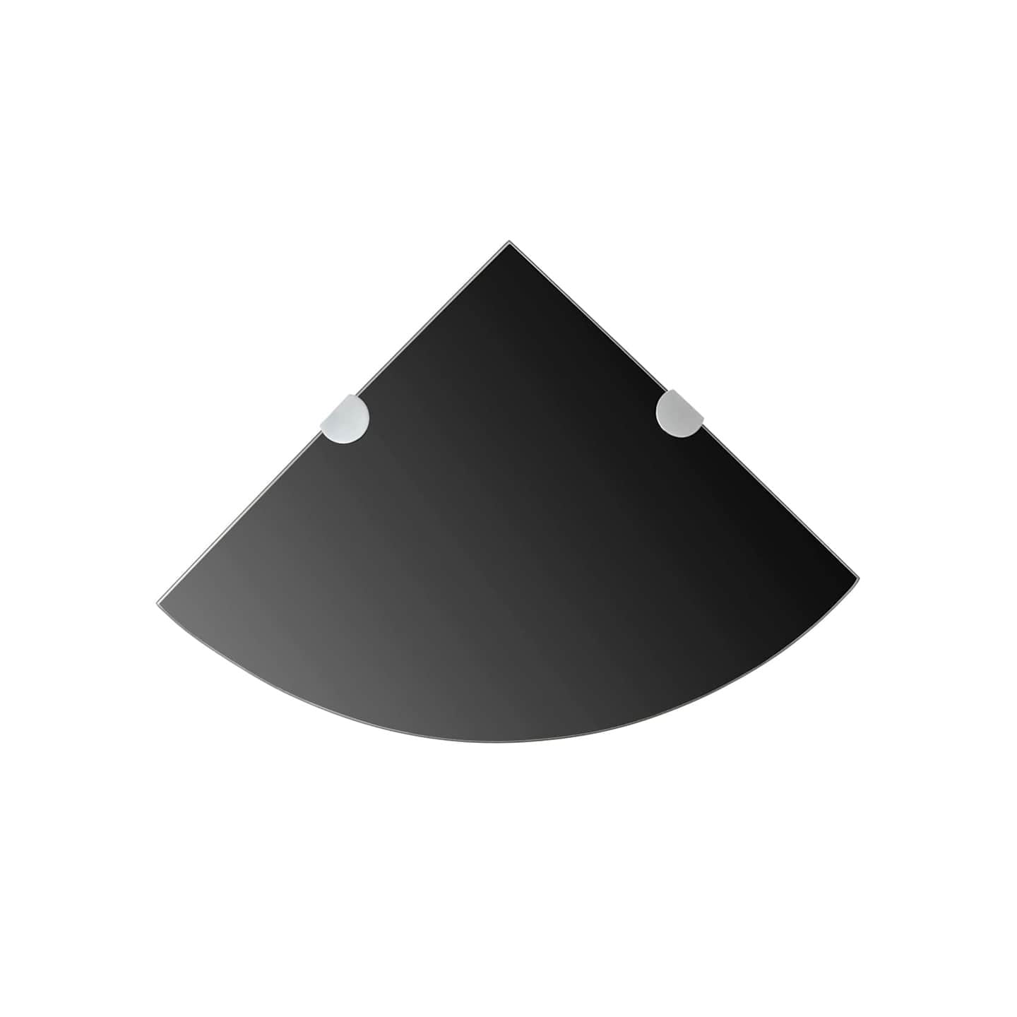 Étagère de coin avec supports chromés Verre Noir 25 x 25 cm