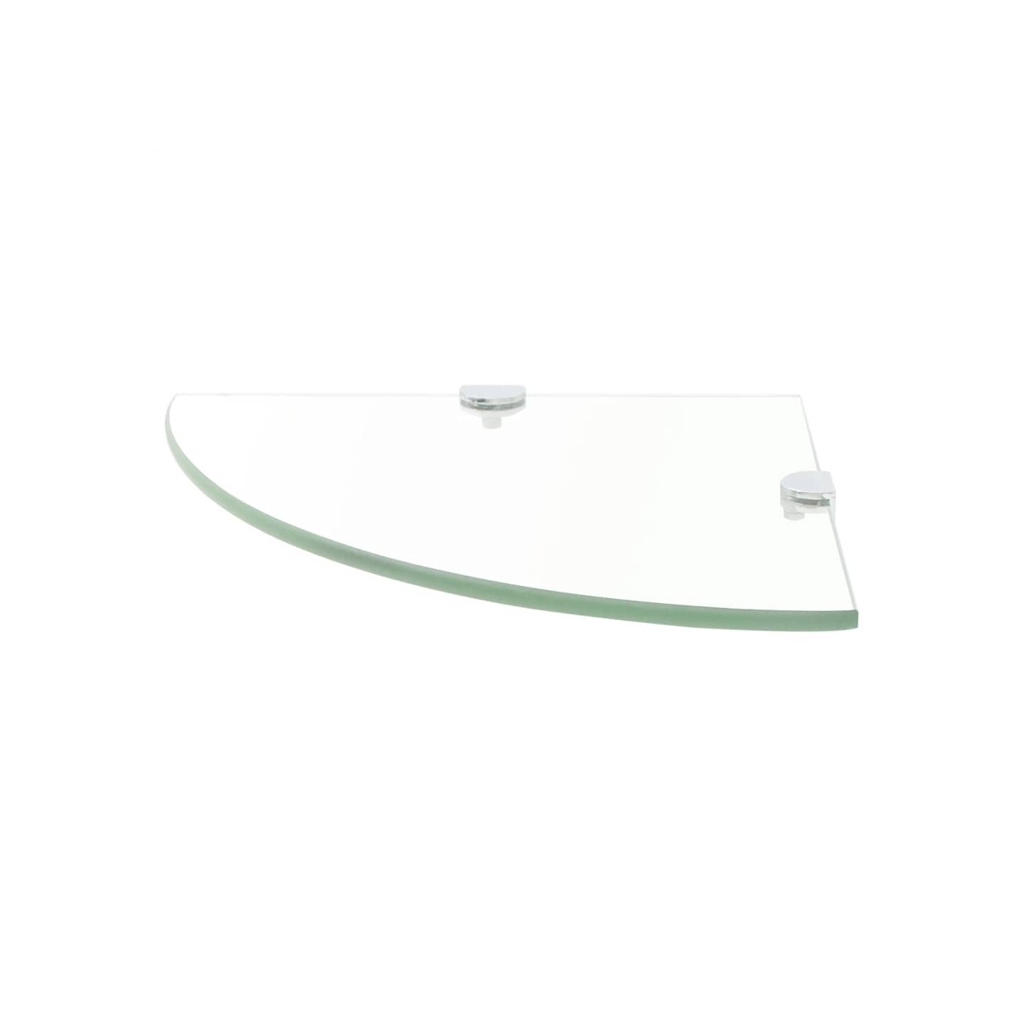 Étagère de coin + supports chromés Verre Transparent 25 x 25 cm