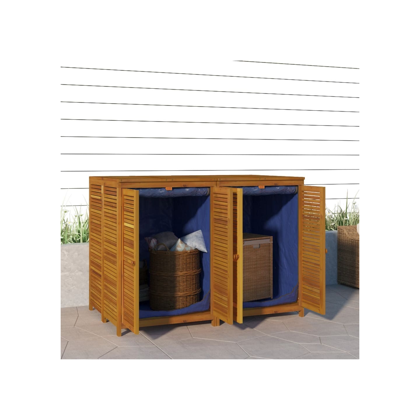 Boîte de rangement de jardin 140x87x104 cm bois massif d'acacia