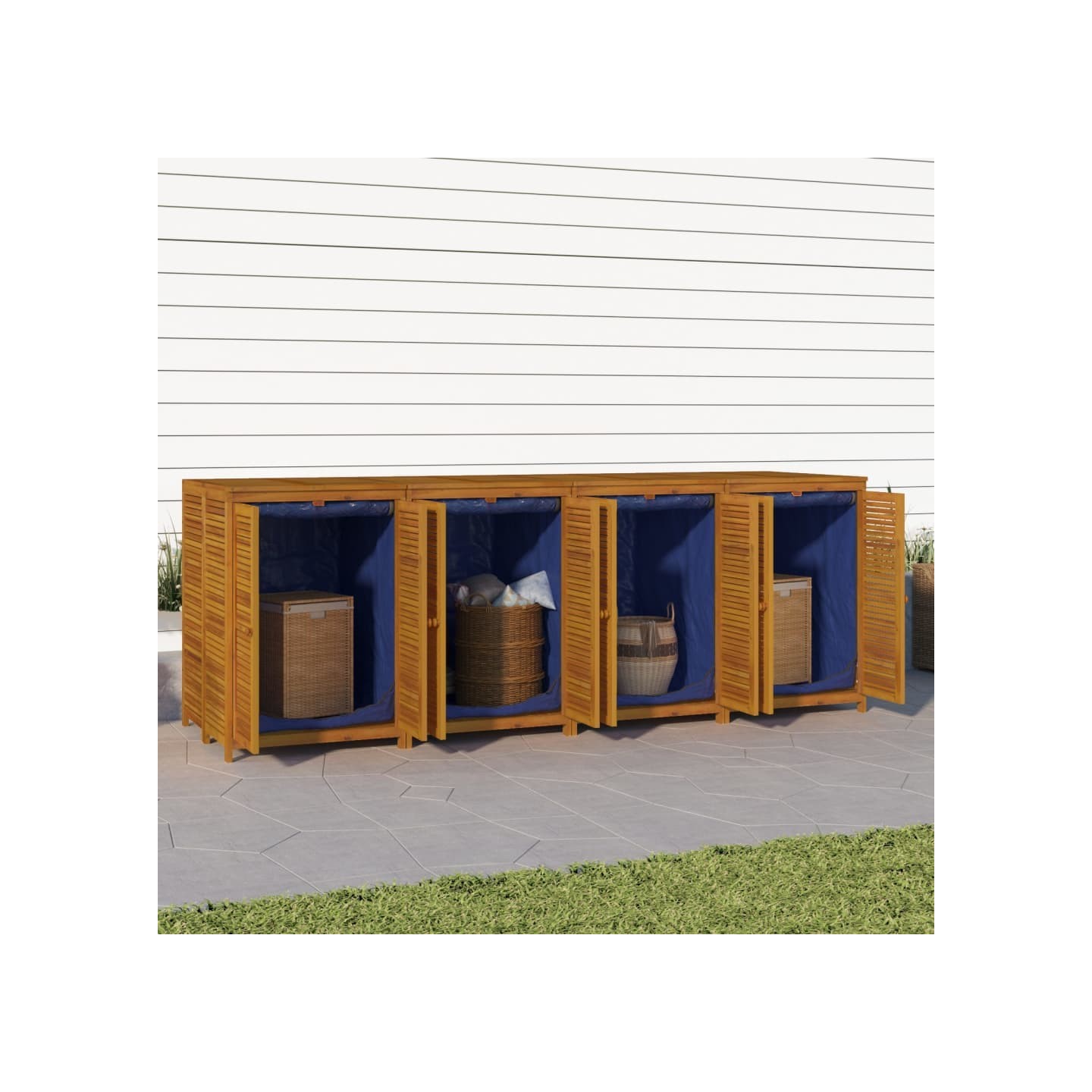 Boîte de rangement de jardin 280x87x104 cm bois massif d'acacia