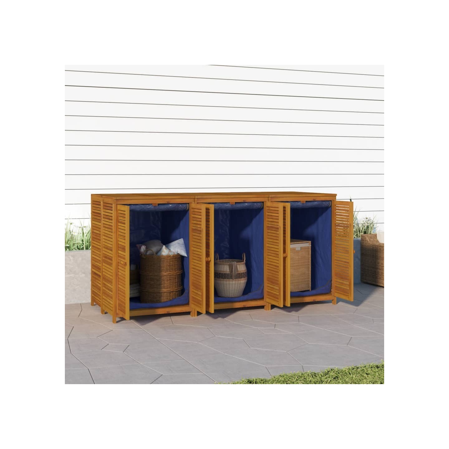 Boîte de rangement de jardin 210x87x104 cm bois massif d'acacia