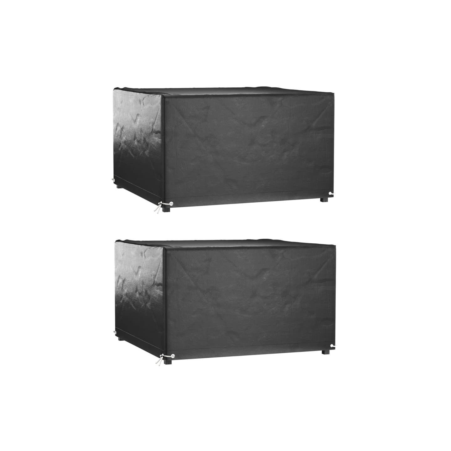 Housses de salon de jardin 2 pcs 8 œillets 125x125x75 cm carré