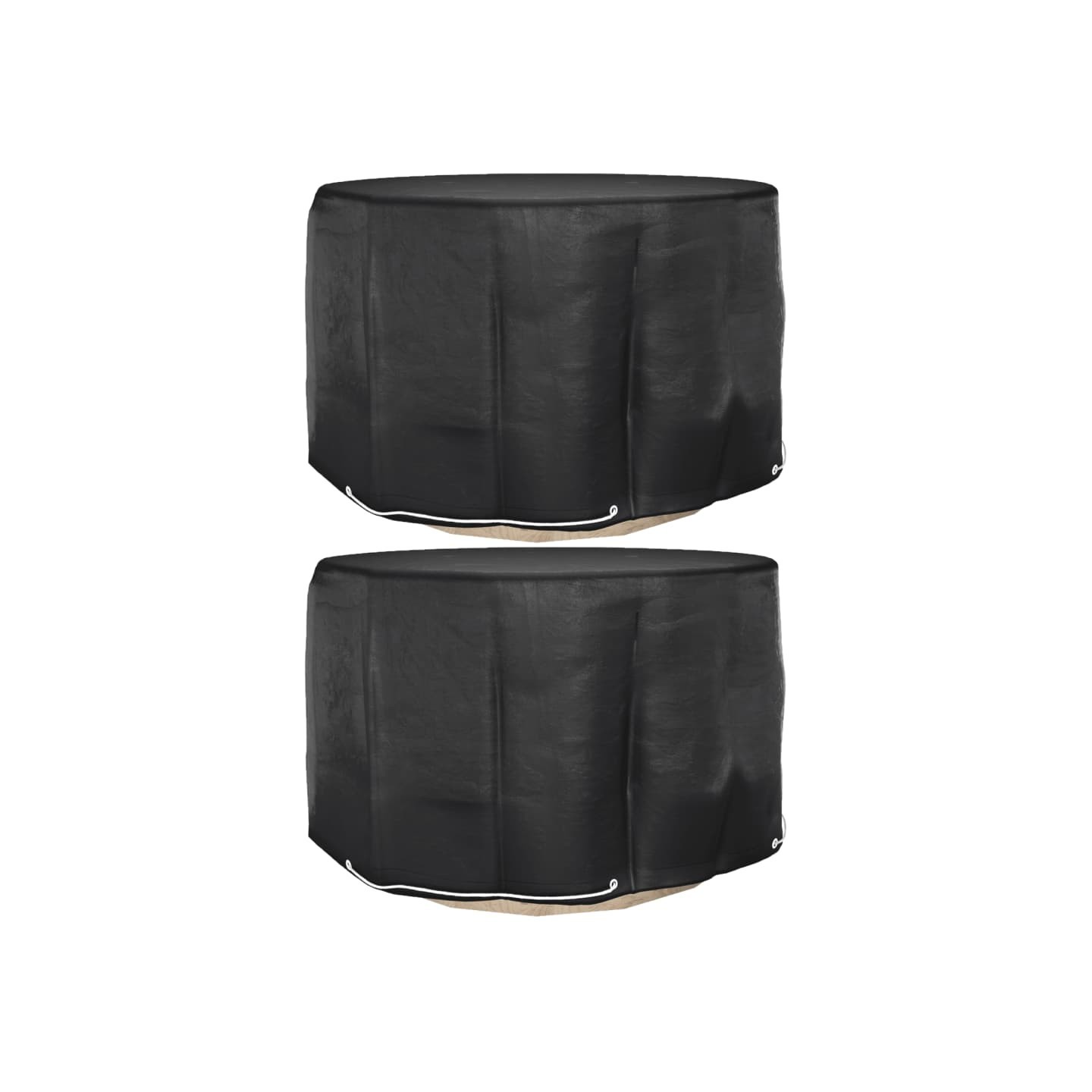 Housses pour meubles de jardin 2 pcs 6 œillets Ø125x75 cm rond