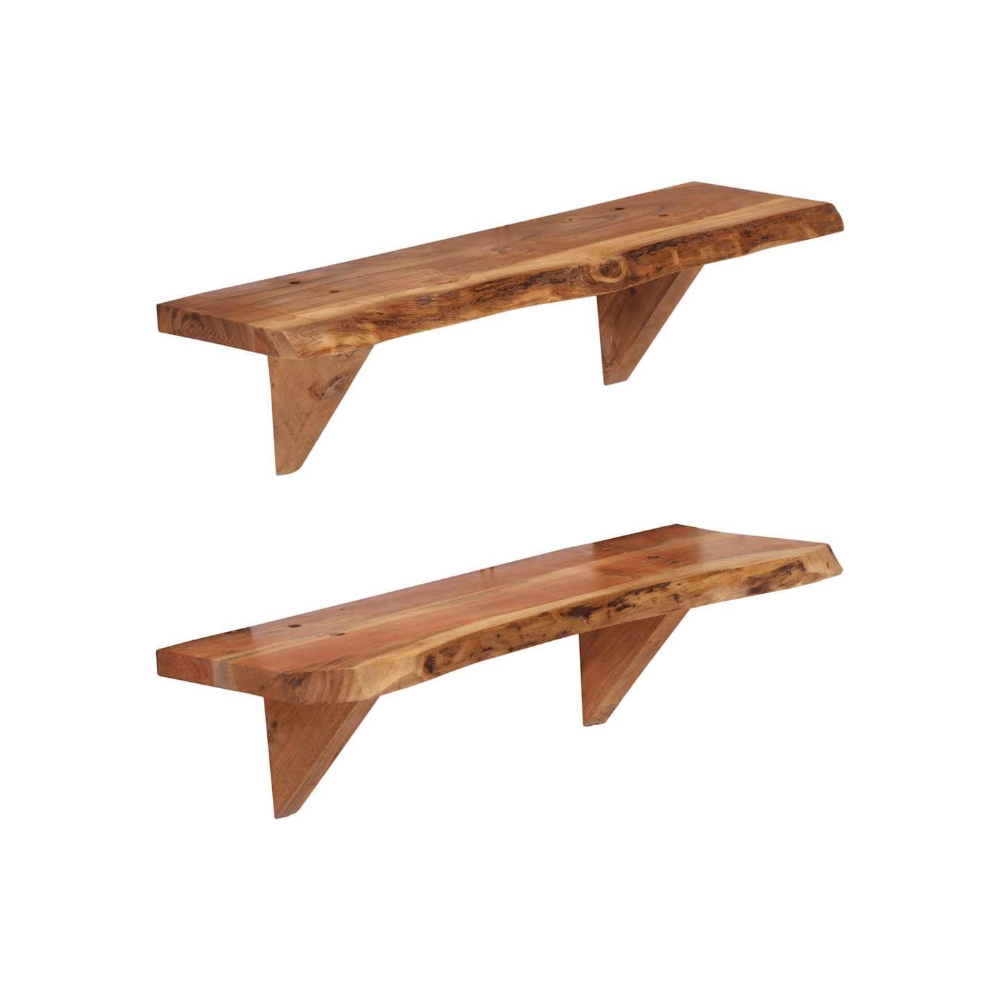 Étagères murales 2 pcs 60x20x18 cm Bois d'acacia massif