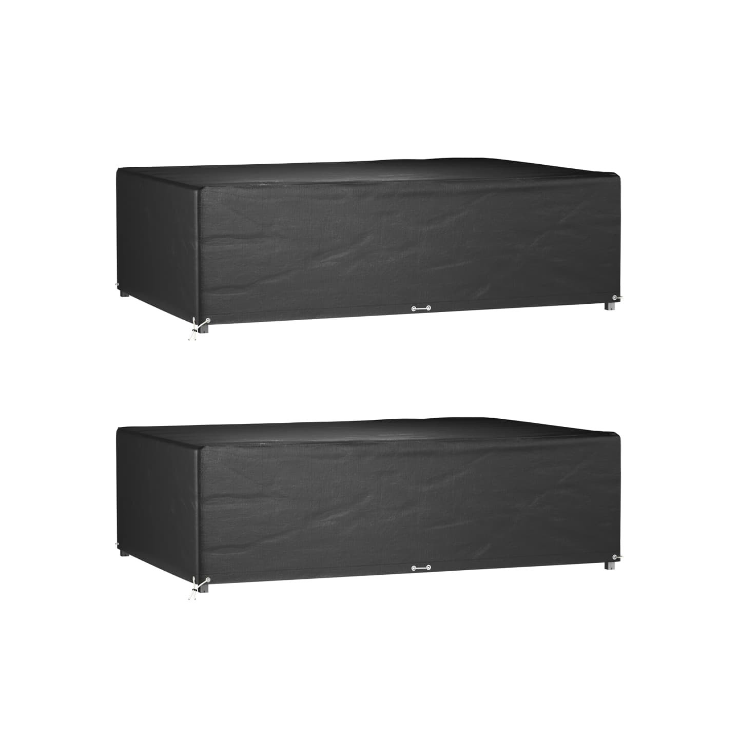 Housses de salon de jardin 2 pcs 12 œillets rectangulaire