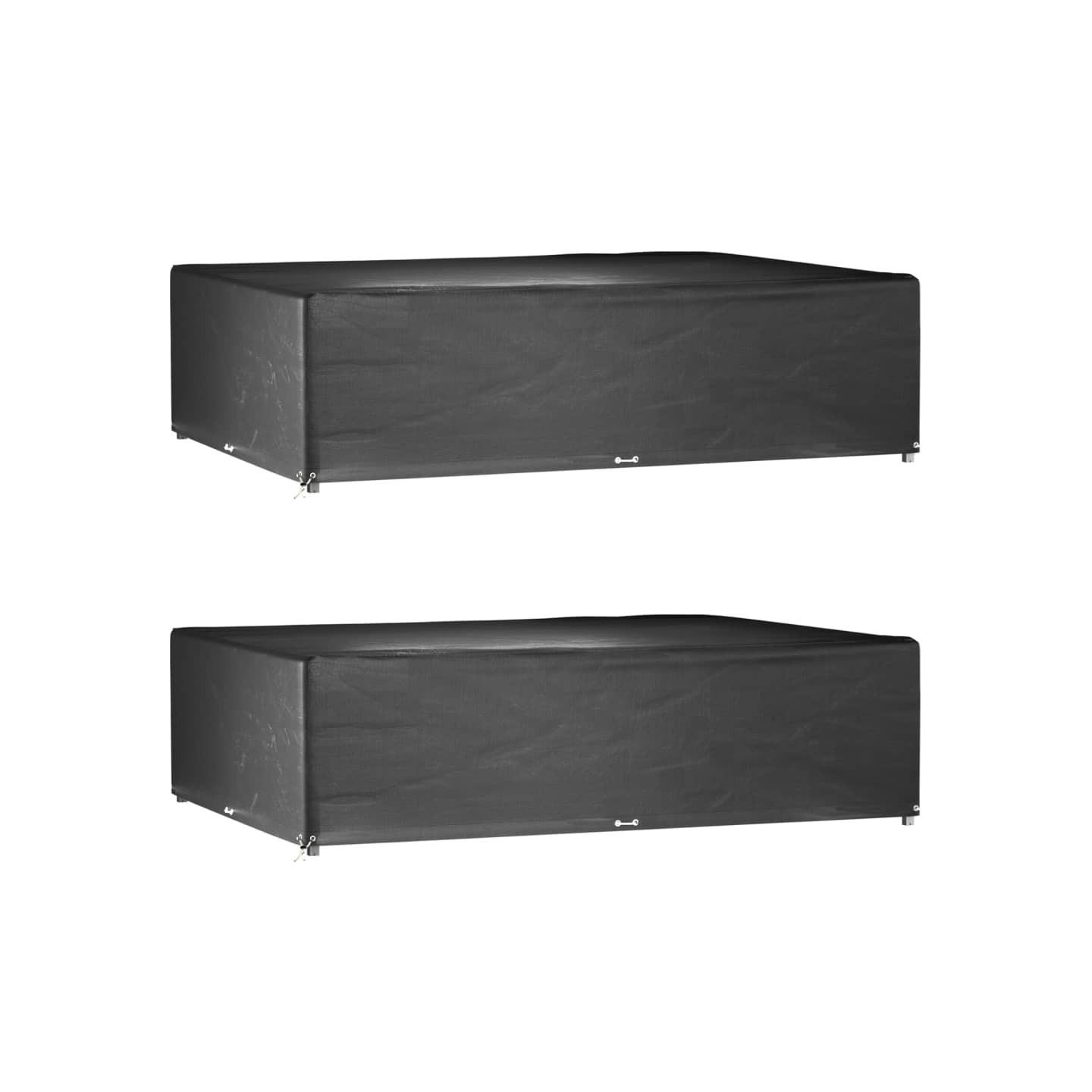 Housses de salon de jardin 2 pcs 16 œillets rectangulaire