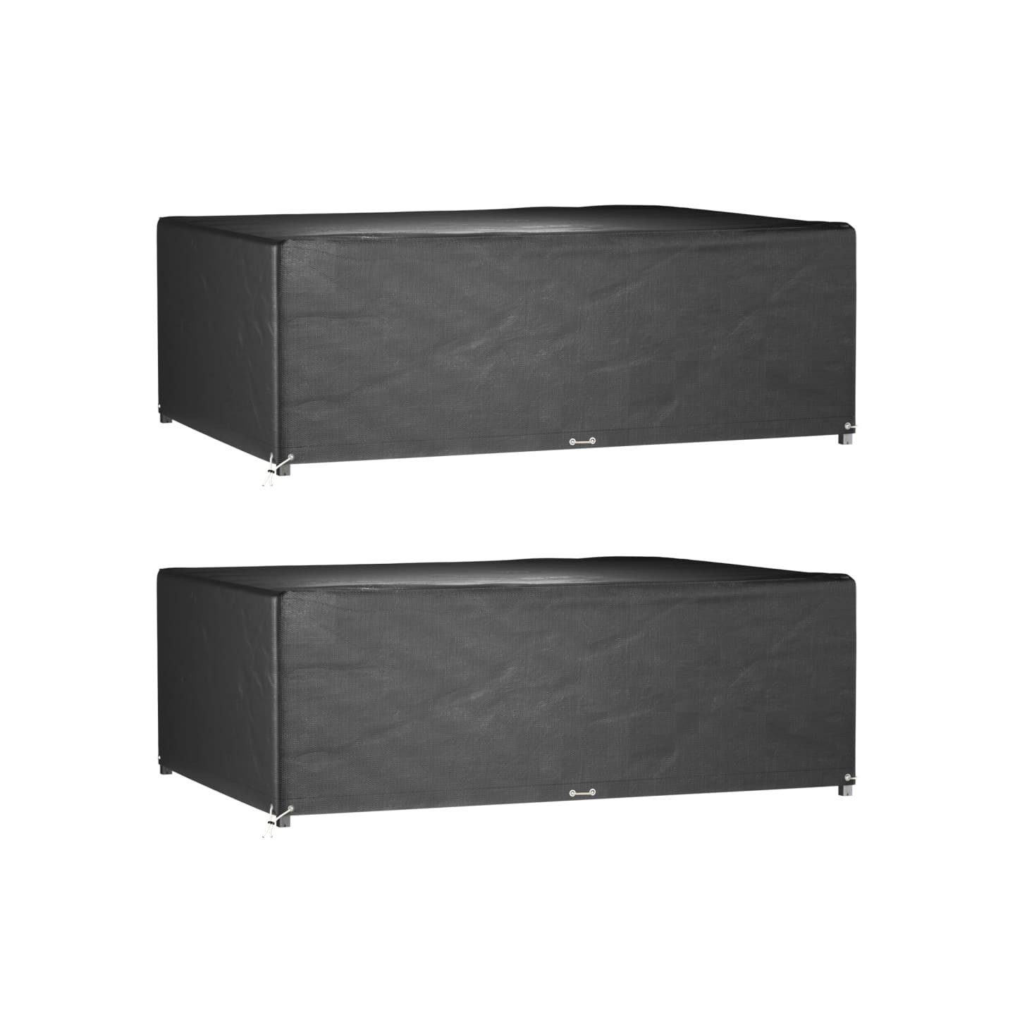 Housses de salon de jardin 2 pcs 12 œillets rectangulaire