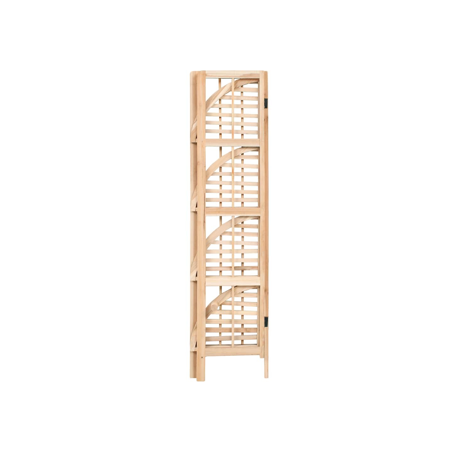 Étagère d'angle bois de cèdre 27 x 27 x 110 cm