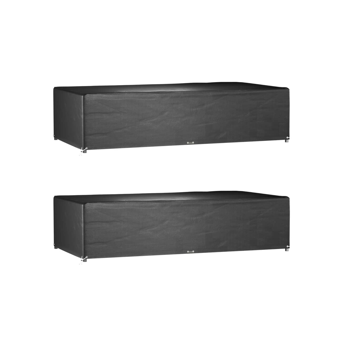 Housses de salon de jardin 2 pcs 12 œillets rectangulaire