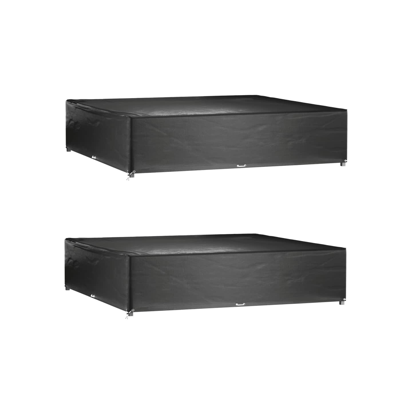 Housses de salon de jardin 2 pcs 16 œillets 240x240x55 cm carré