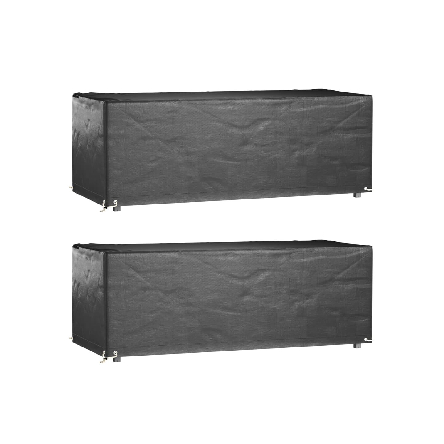 Housses salon de jardin 2pcs 8œillets 192x82x65cm rectangulaire