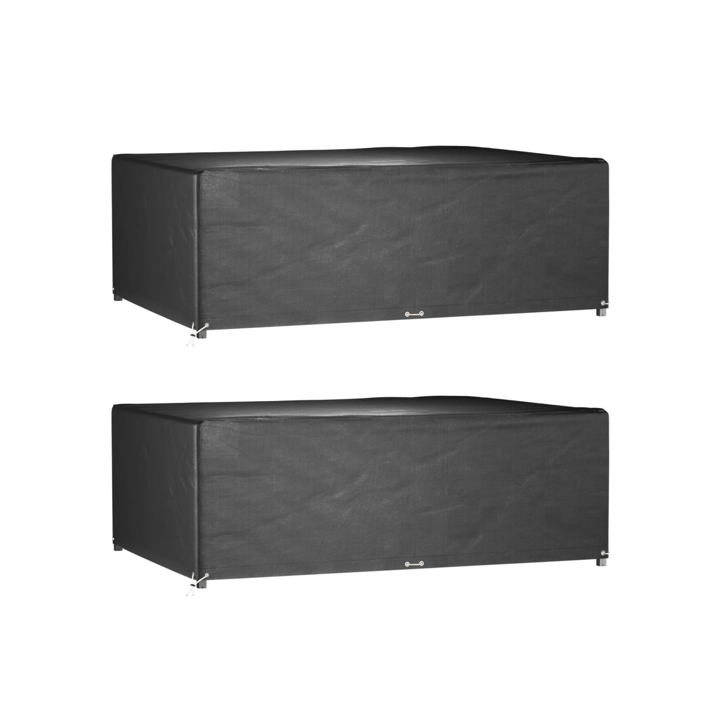 Housses de salon de jardin 2 pcs 12 œillets rectangulaire