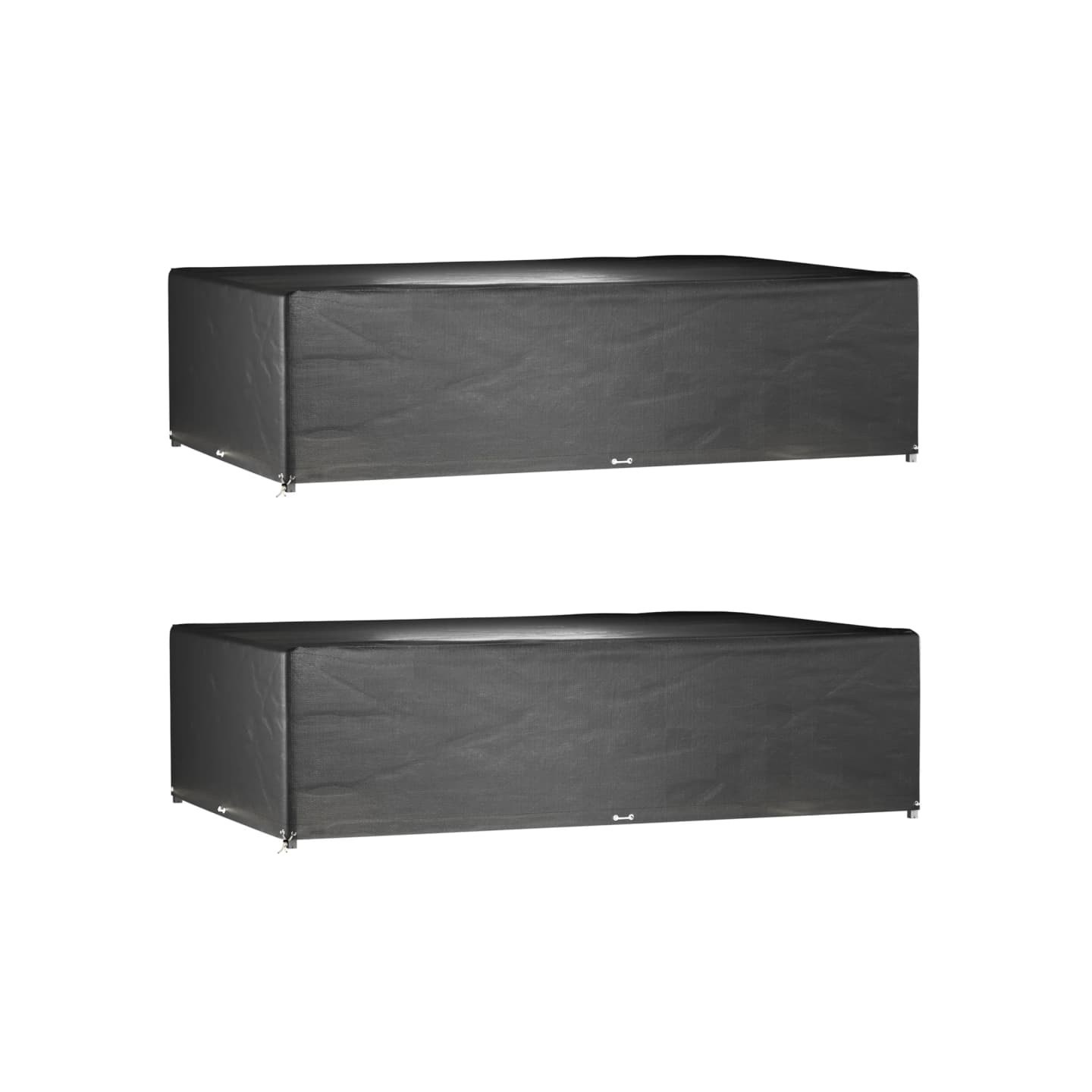Housses de salon de jardin 2 pcs 16 œillets rectangulaire