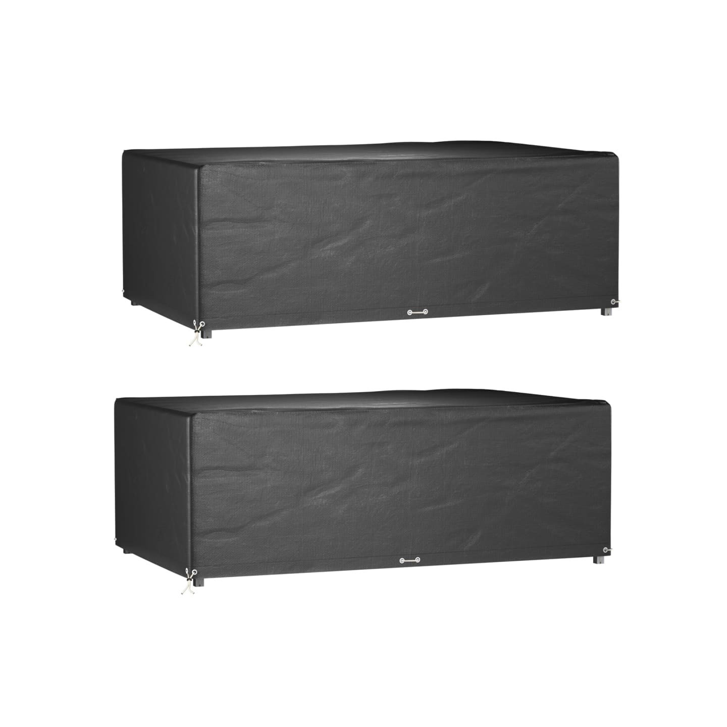 Housses de salon de jardin 2 pcs 12 œillets rectangulaire