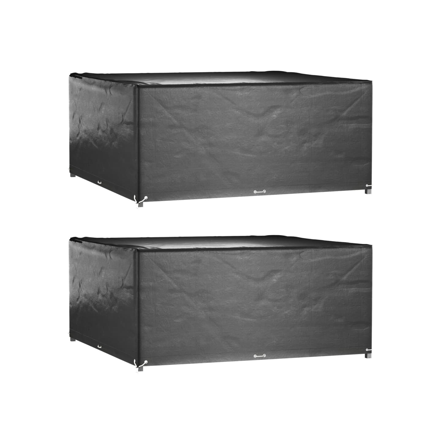 Housses de salon de jardin 2 pcs 16 œillets 300x300x75 cm carré