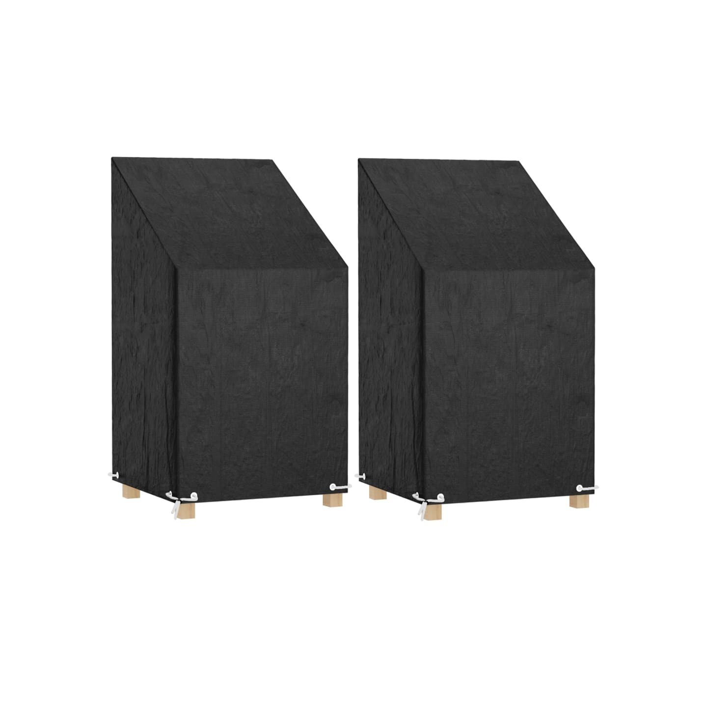 Housses de chaise de jardin 2 pcs 8 œillets 65x65x80/120 cm PE