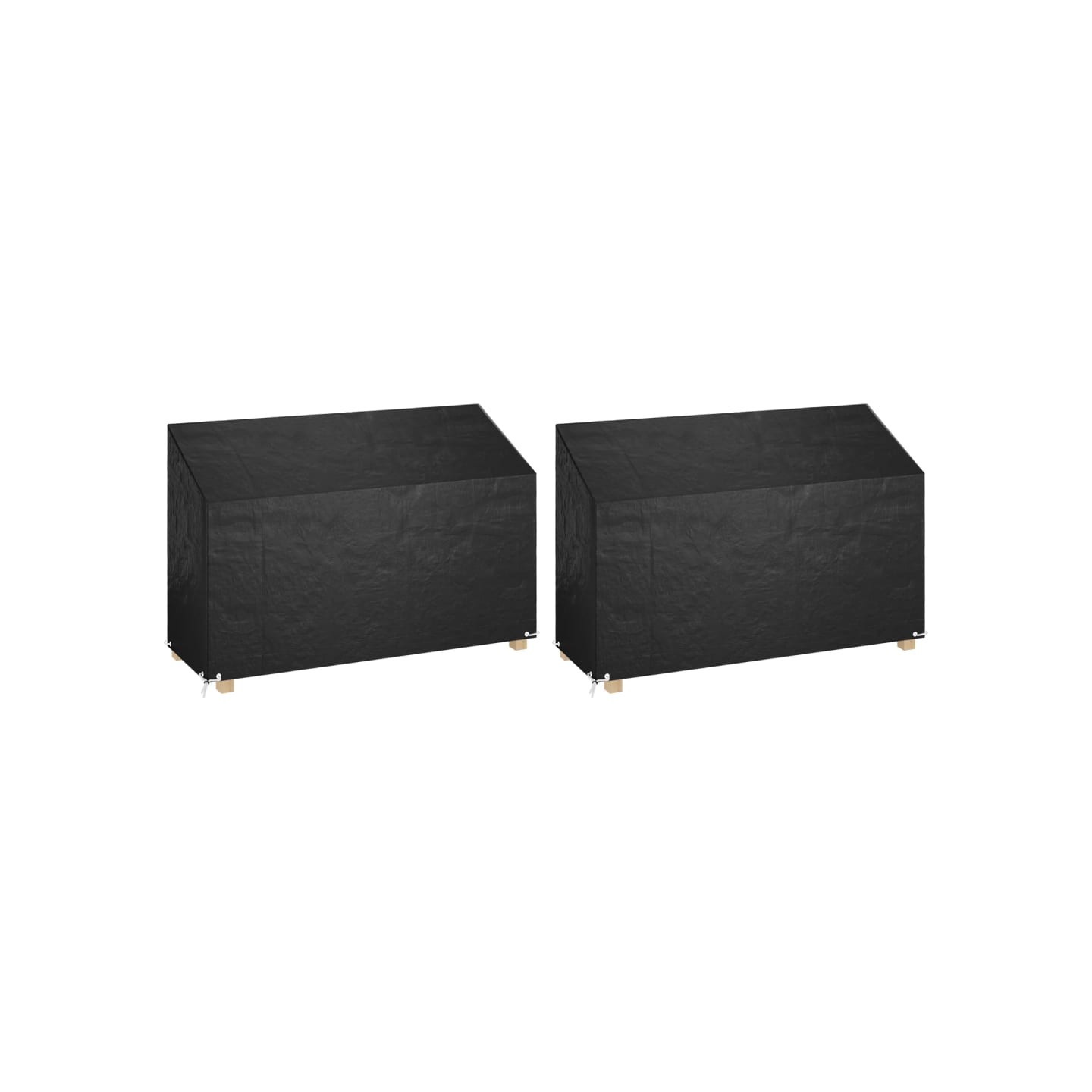 Housses de banc de jardin 2 pcs 8 œillets 190x70x70/88 cm PE