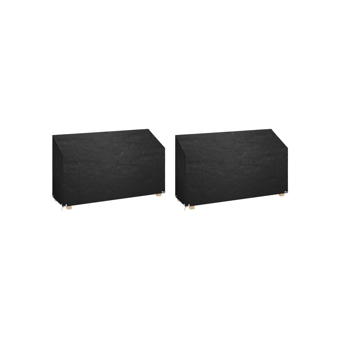 Housses de banc de jardin 2 pcs 12 œillets 210x70x70/88 cm PE