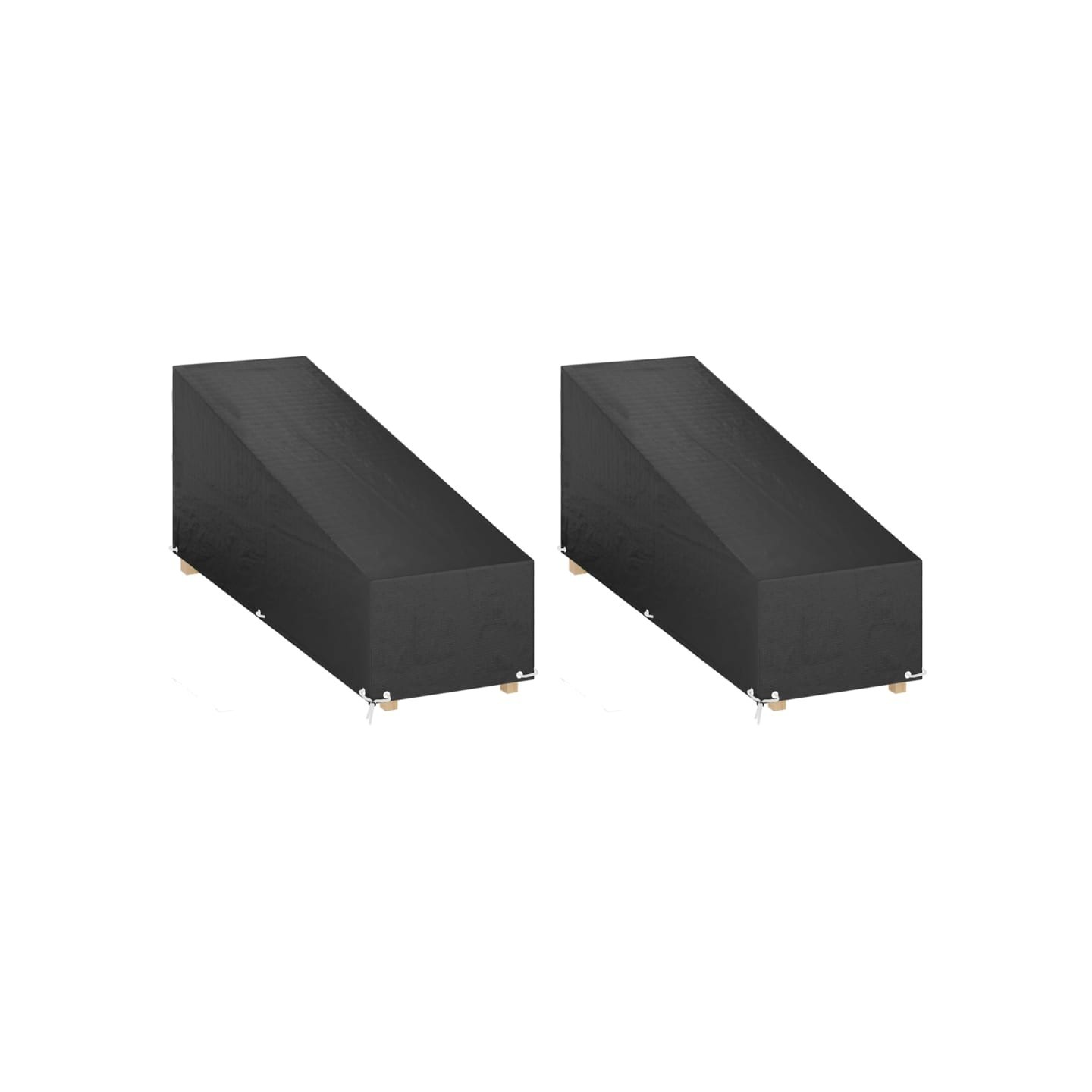 Housses pour chaise longue 2 pcs 12 œillets 205x75x40/70 cm PE