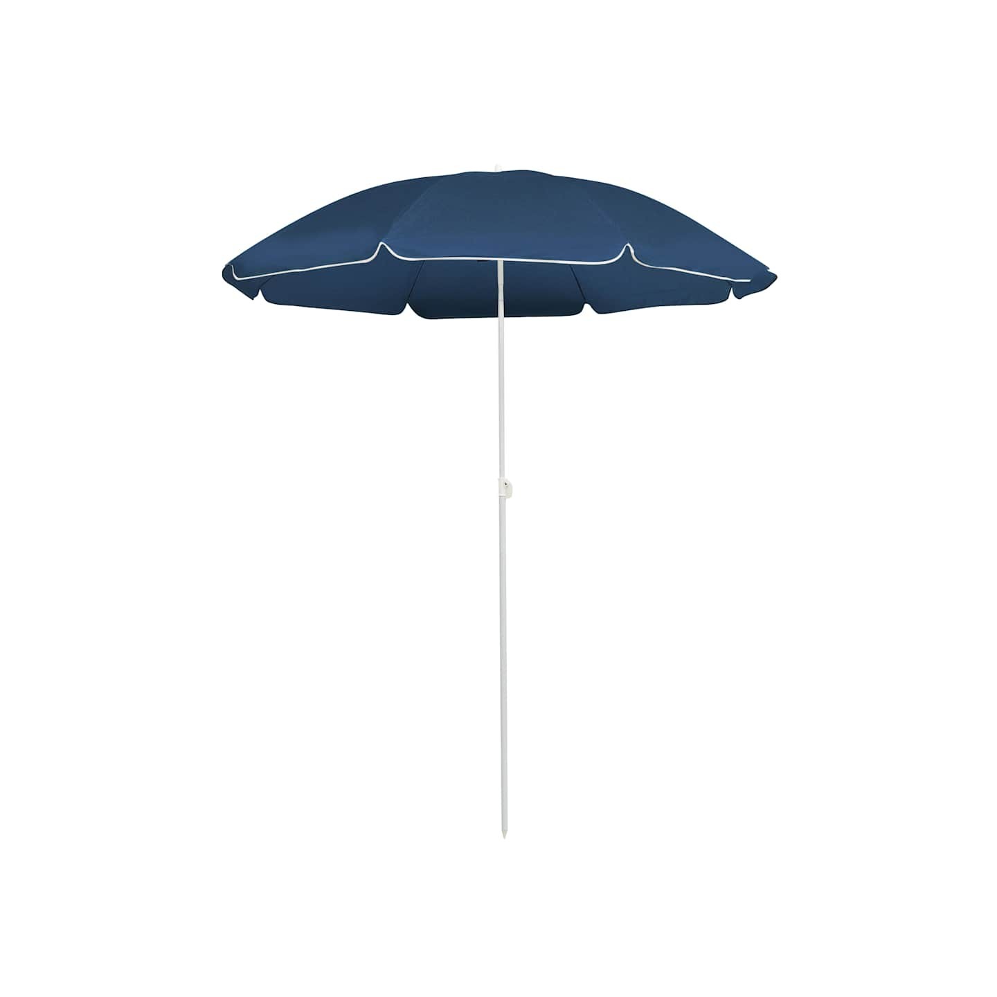 Parasol de jardin avec mât en acier bleu 180 cm