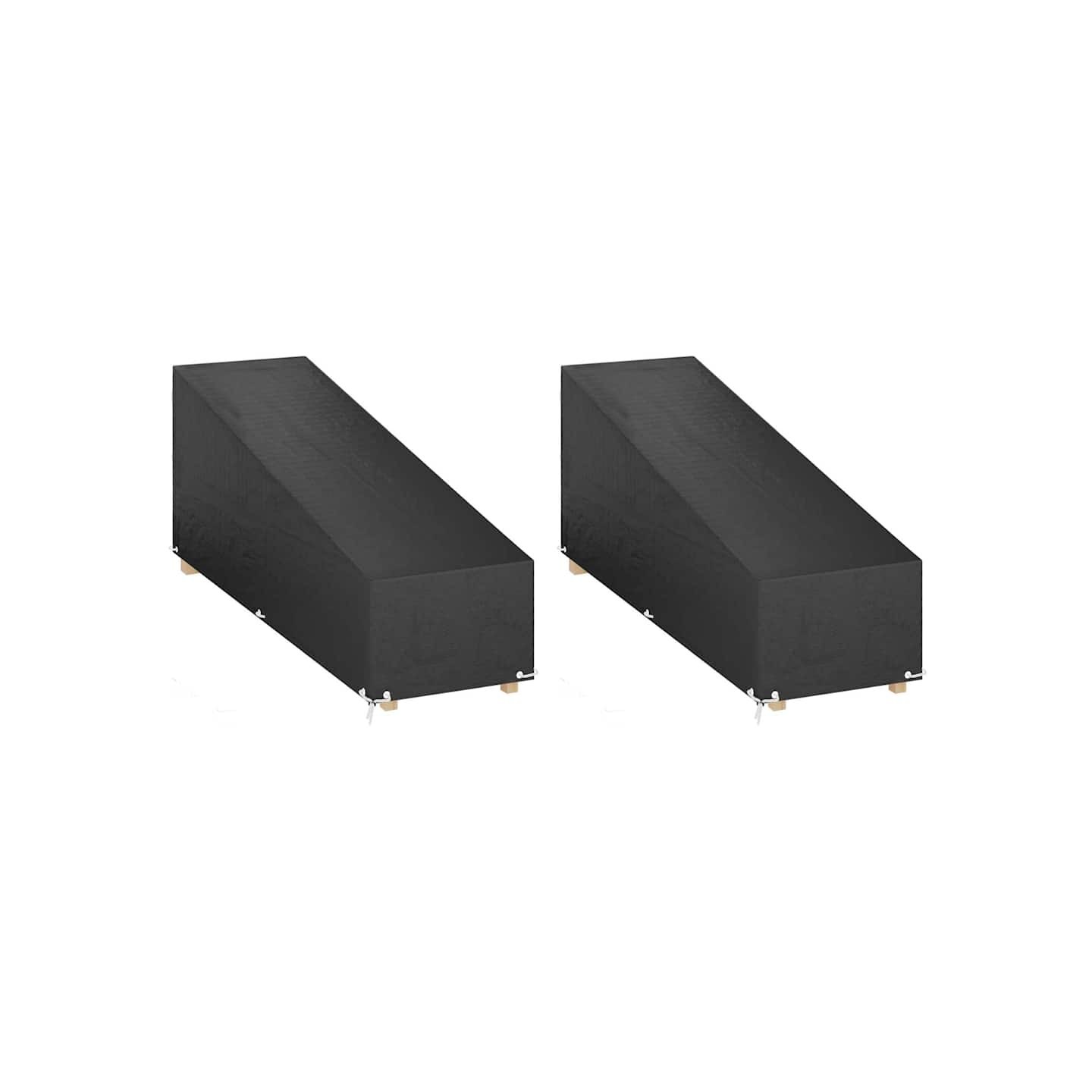Housses pour chaise longue 2 pcs 12 œillets 200x65x35/60 cm PE