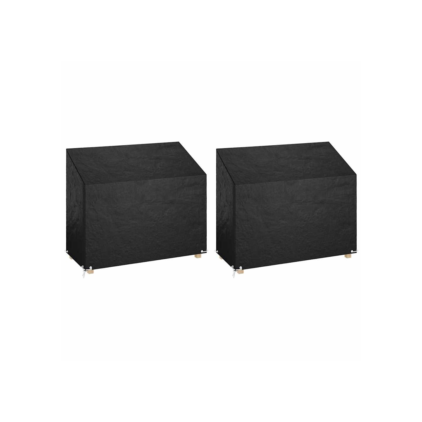 Housses de banc de jardin 2 pcs 8 œillets 160x70x70/88 cm PE