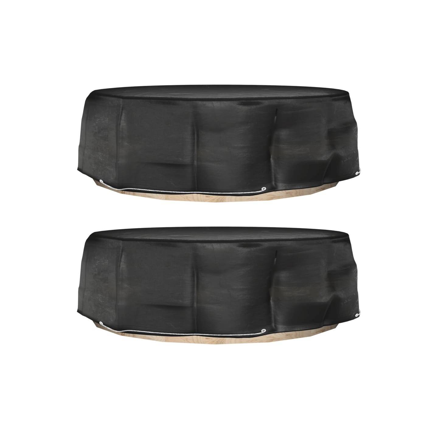 Housses pour salon îlot 2 pcs 10 œillets Ø236x67 cm rond