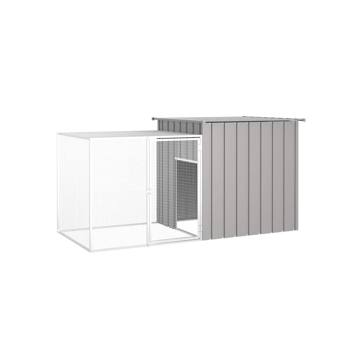 Clapier Gris 200x91x100 cm Acier galvanisé