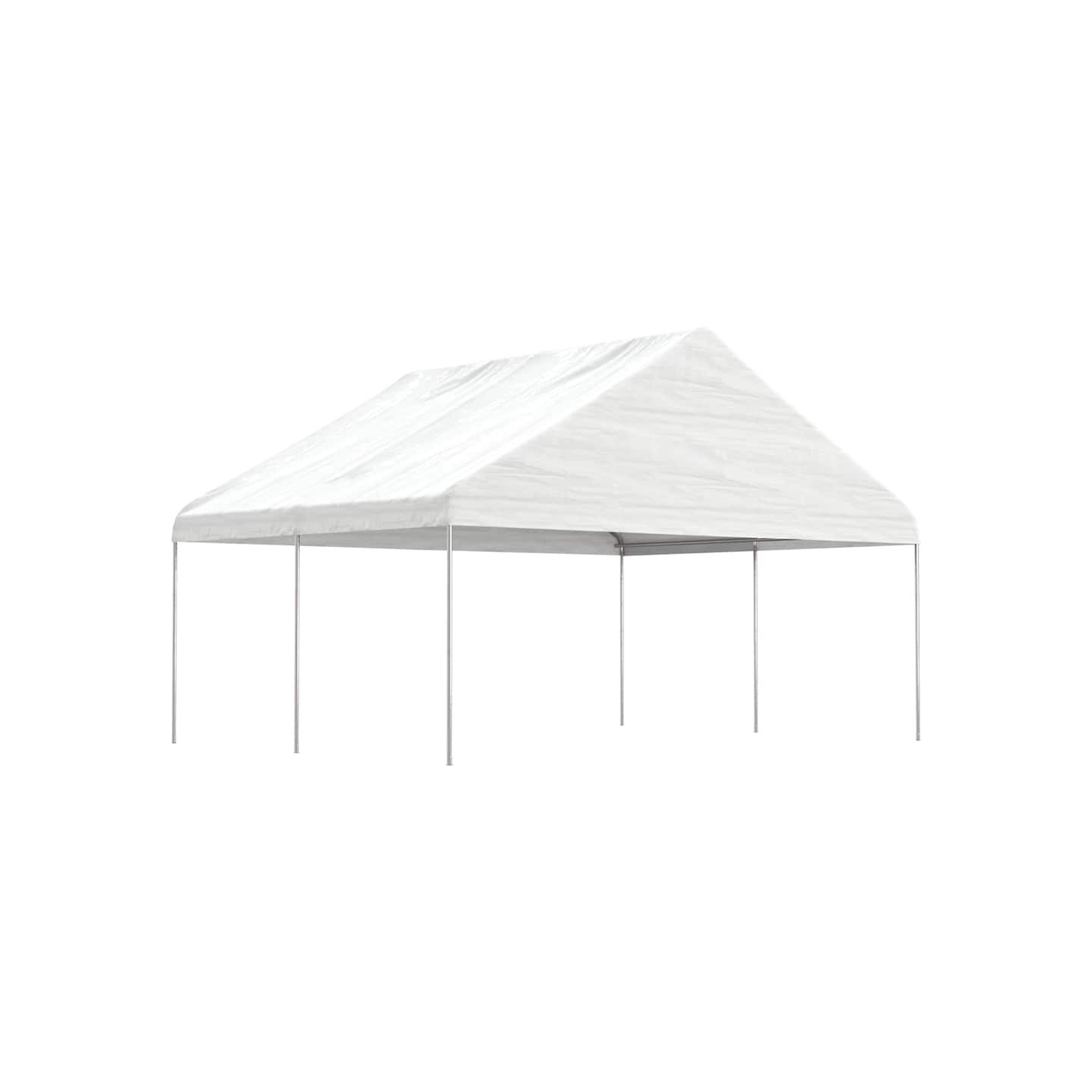 Belvédère avec toit blanc 4,46x5,88x3,75 m polyéthylène