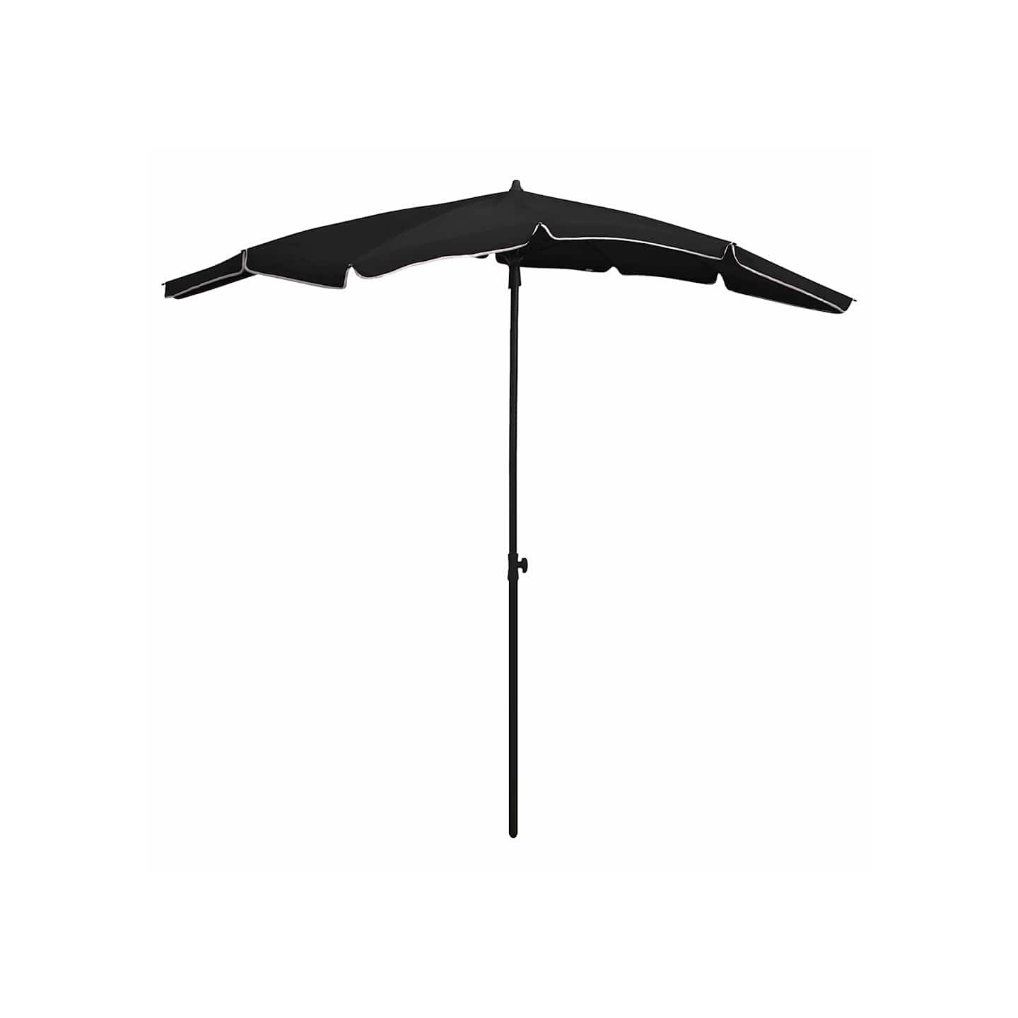 Parasol de jardin avec mât 200x130 cm noir