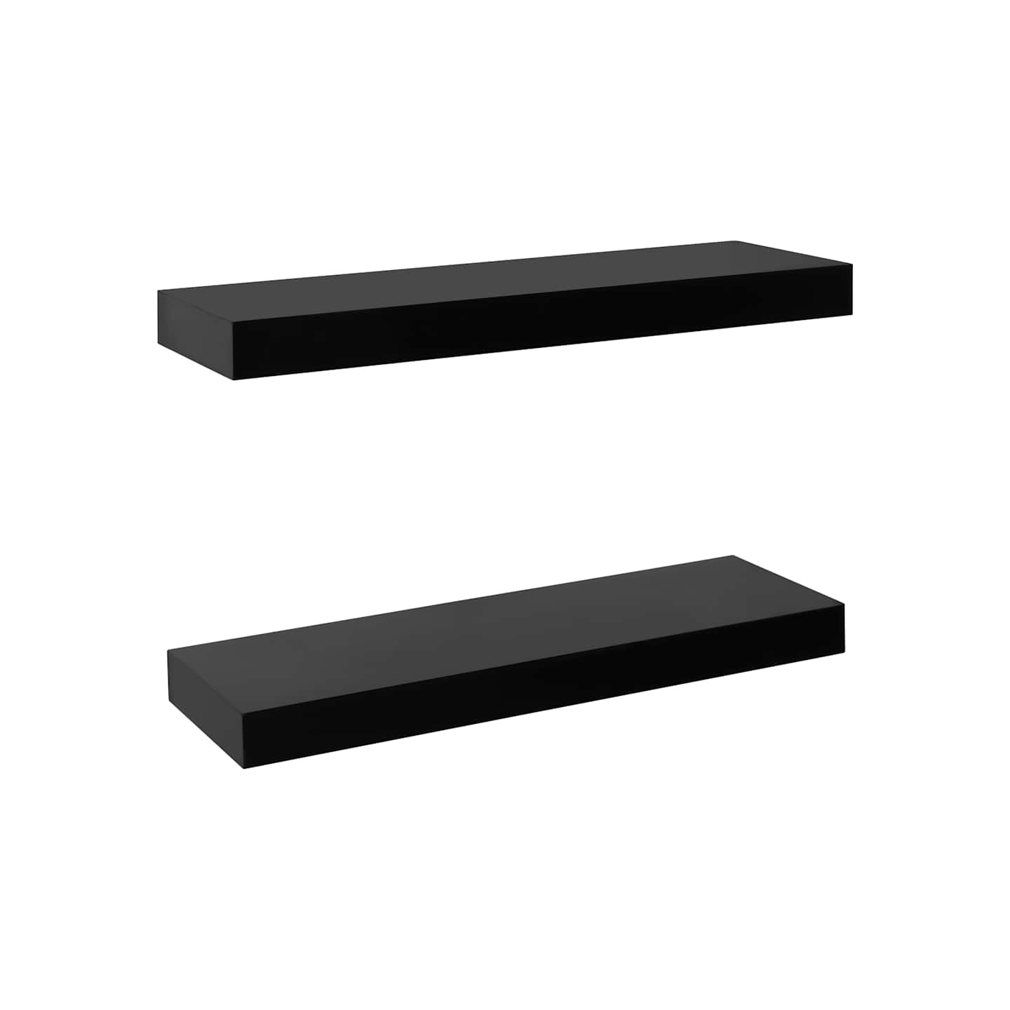 Étagères murales flottantes 2 pcs Noir 40x20x3,8 cm