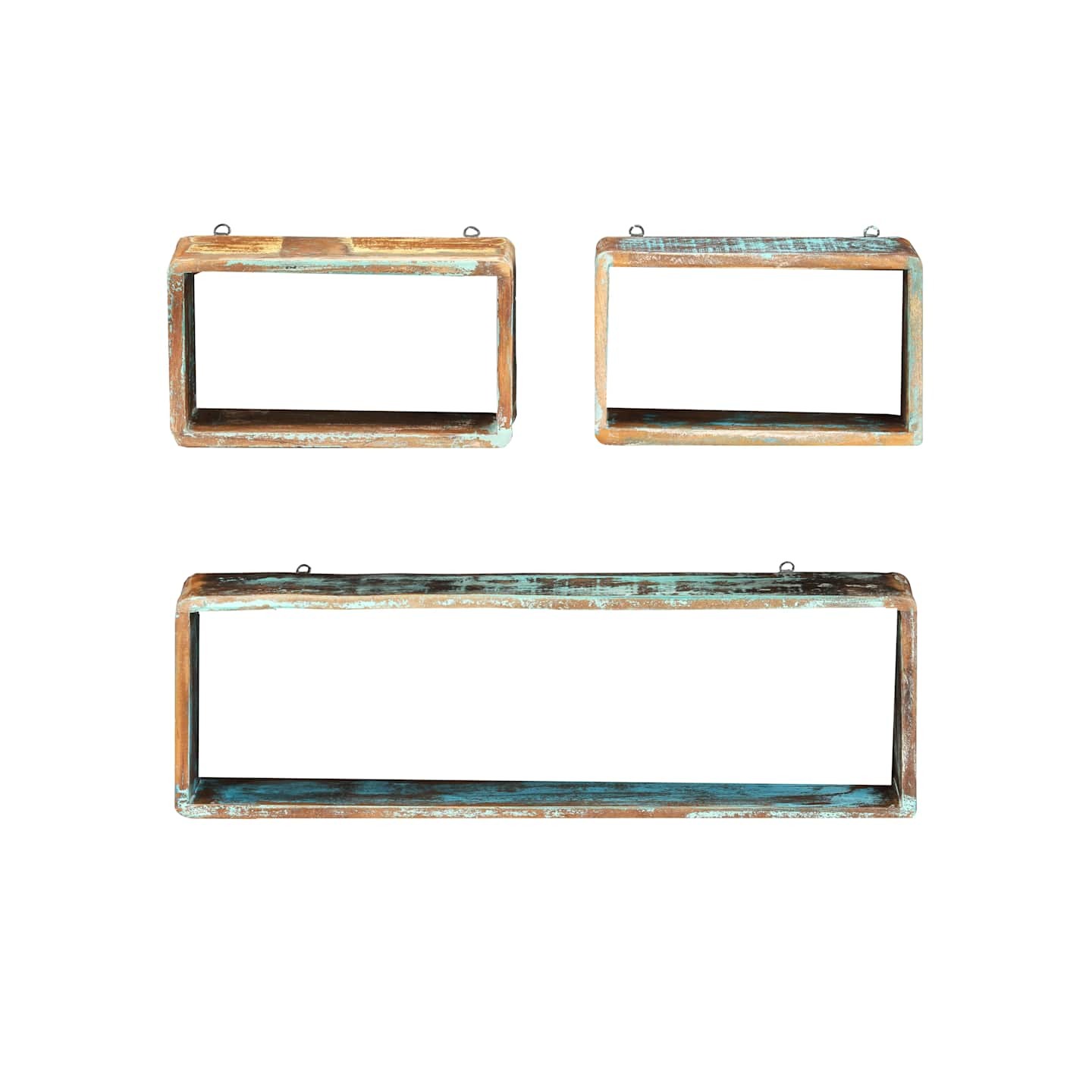 Ensemble d'étagère cube 3 pcs Bois solide de récupération