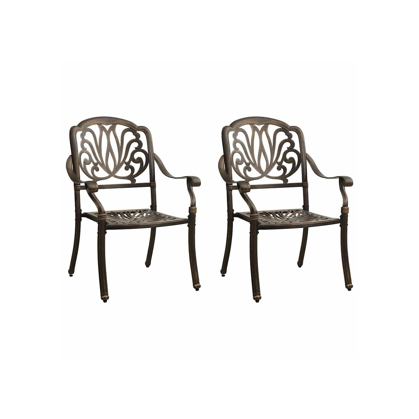 Chaises de jardin lot de 2 Aluminium coulé Bronze