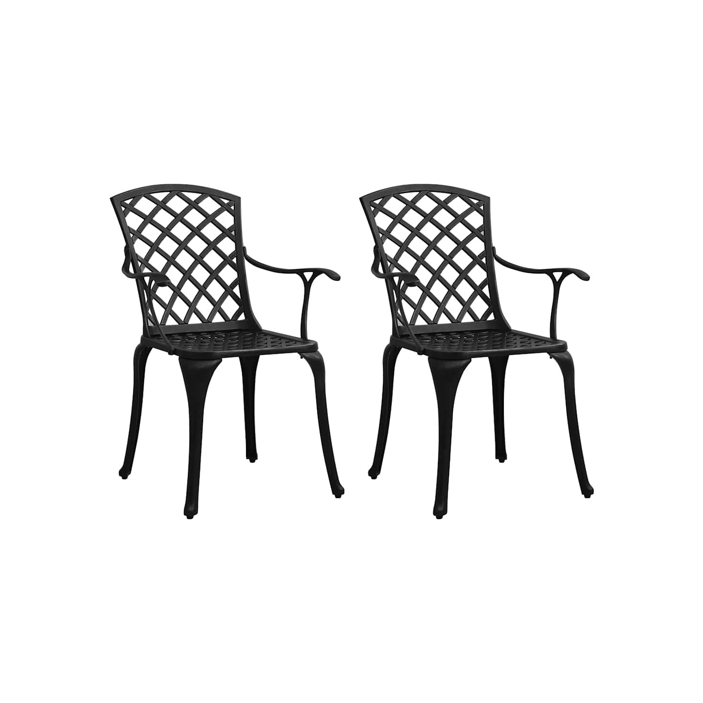 Chaises de jardin lot de 2 Aluminium coulé Noir