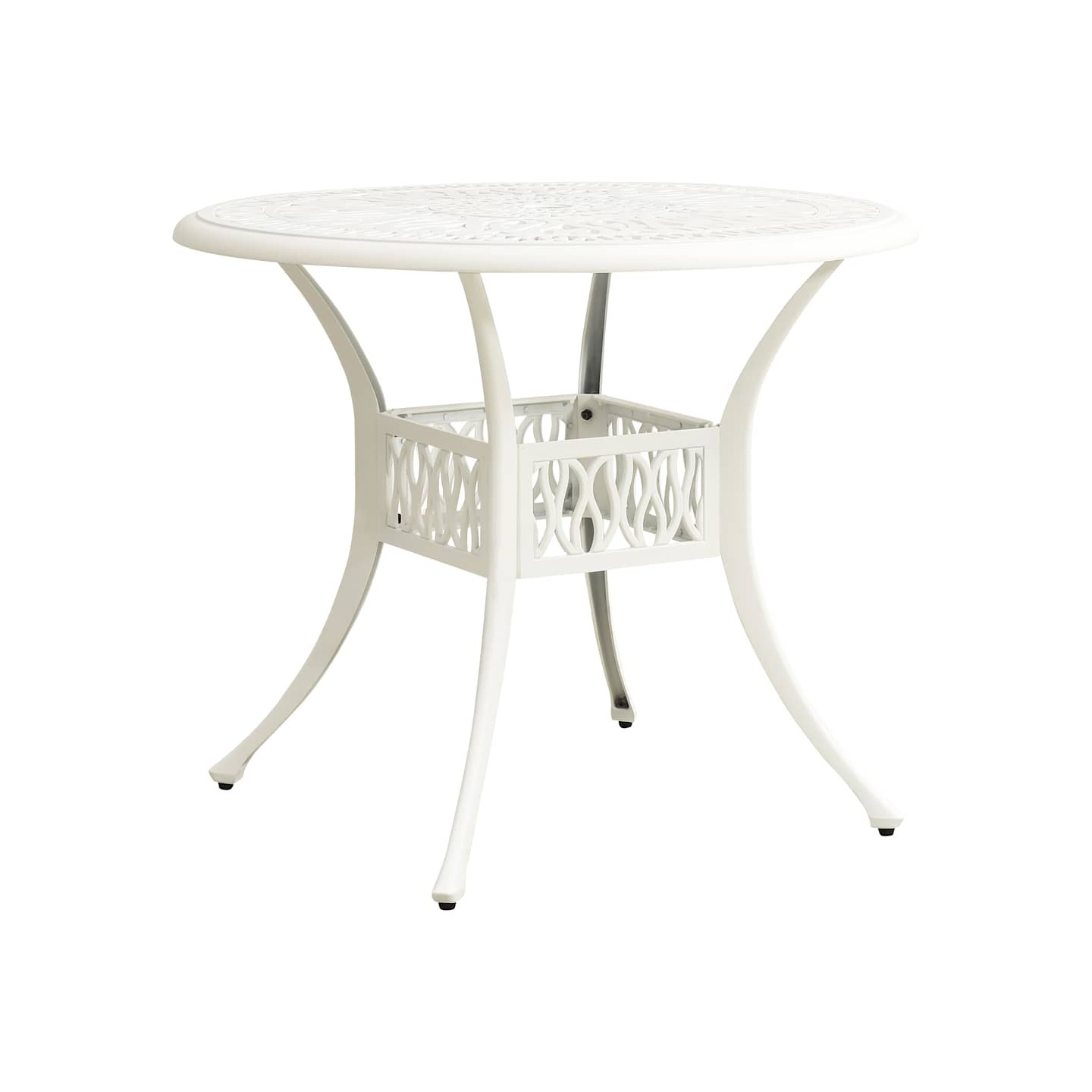 Table de jardin Blanc 90x90x74 cm Aluminium coulé
